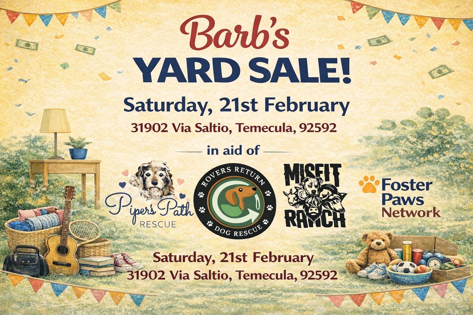 Barb’ Yard Sale flyer